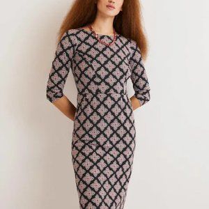 Boden Black and Pink Long Sleeve Dress